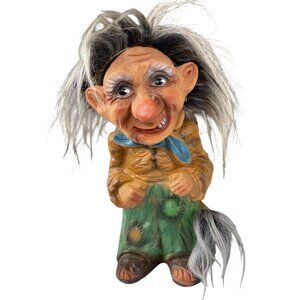 Vintage Erling Krage Troll Old Woman Hand-Painted 63/602 Norway Folk Art